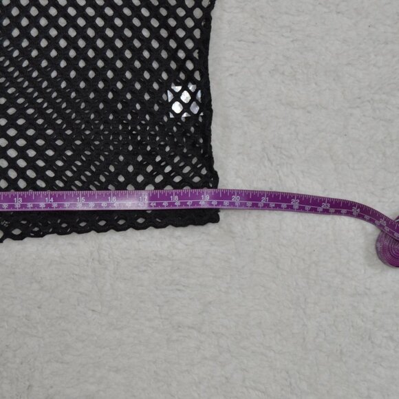 amazon black fishnet crop top M - Picture 4 of 10